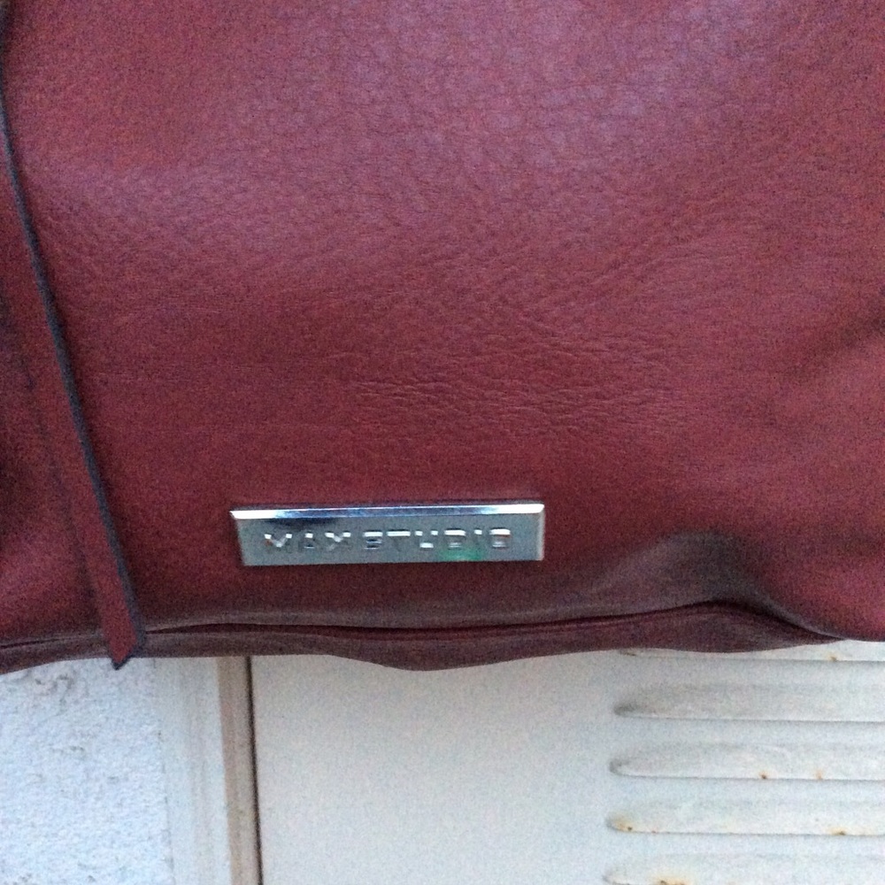 Max Studio Burgundy Studded Talo Vegan Leather Bag - Picture 10 of 16